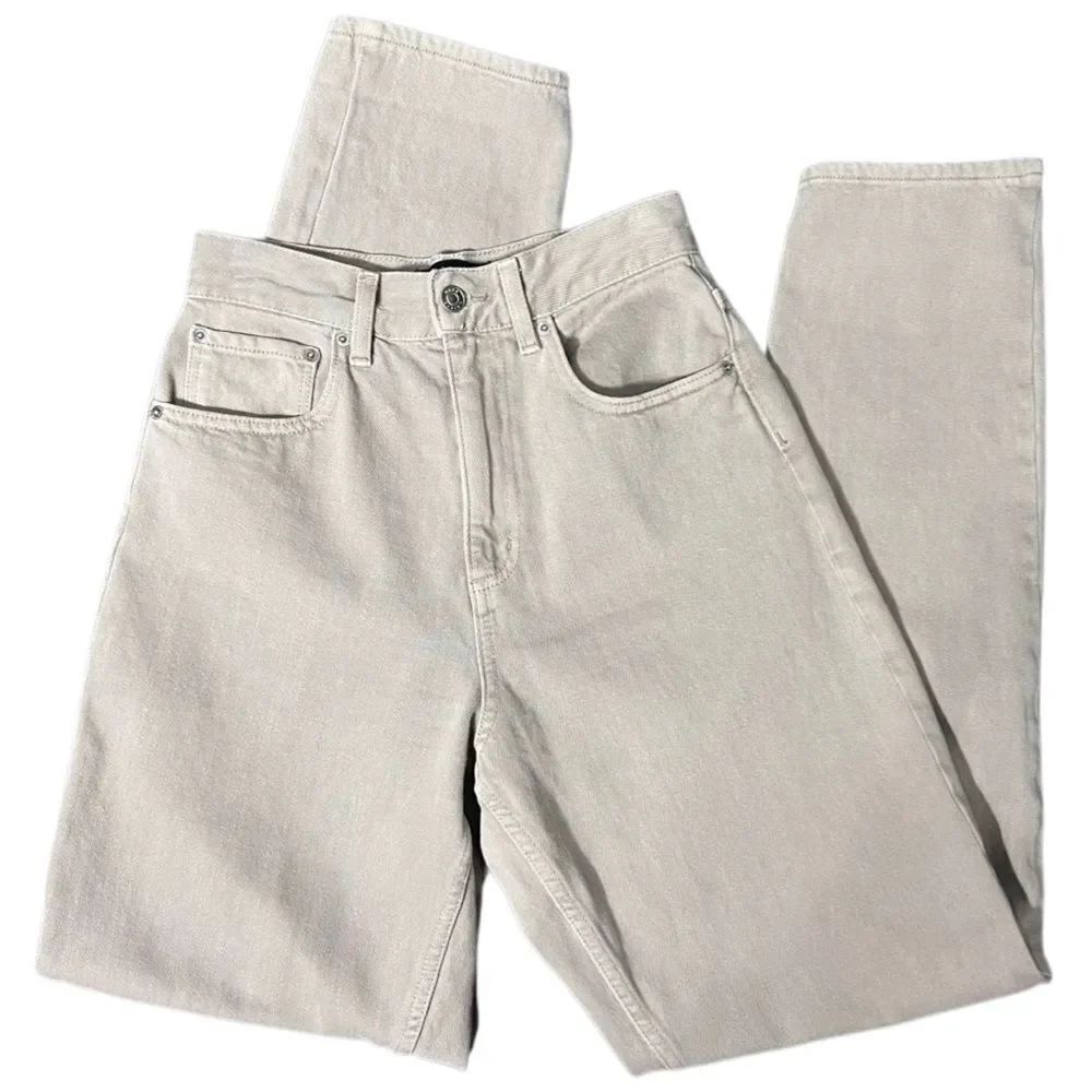ASOS high rise Beige mom jeans tapered Size 25/32